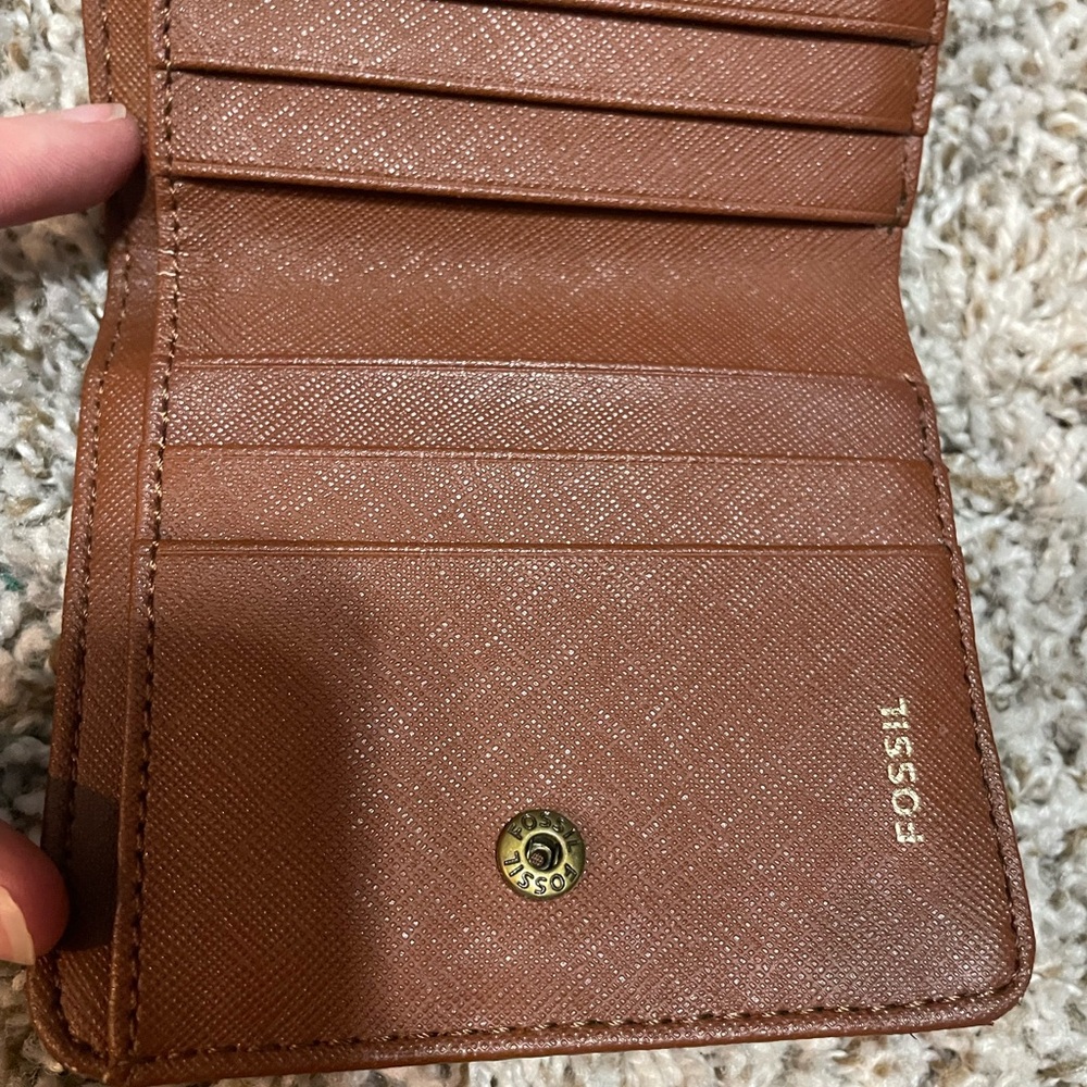 NEW FOSSIL JORI BAKED CLAY BROWN PYTHON PRINT, BIFOLD WALLET - Picture 5 of 12